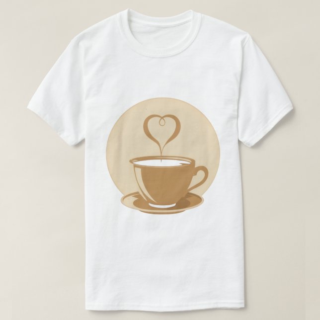 Coupe de café avec T-shirt vapeur en forme de coeu (Design devant)