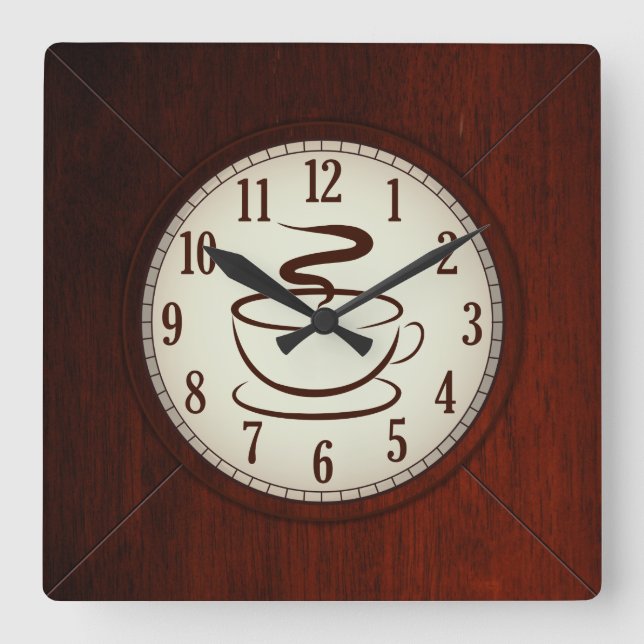 Coupe de café Bois Mur Horloge (Recto)