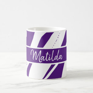 Coupe de café cadeau Monogramme Mug violet blanc