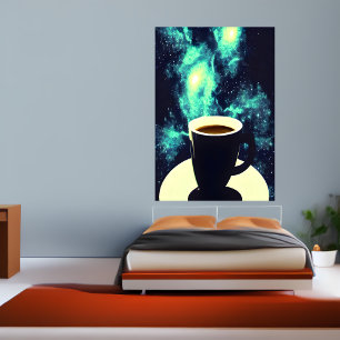 Coupe de café et espace AI Art Poster