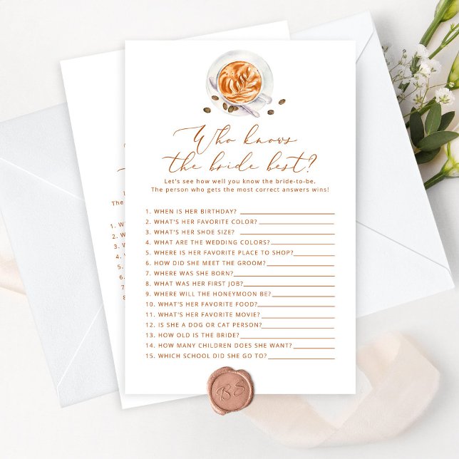 Coupe de café Qui connaît la mariée meilleur jeu (Créateur téléchargé)