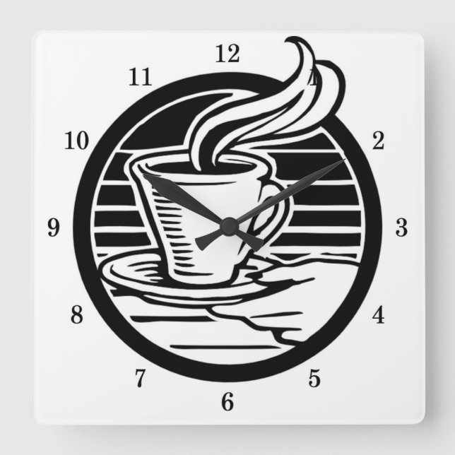 Coupe de café très Cool et horloge murale de souco (Recto)