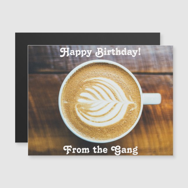 Coupe de latte de café avec mousse de forme feuill (Devant / Derrière)