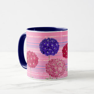 Coupe de Mug à fleurs Hydrangea de style vintage