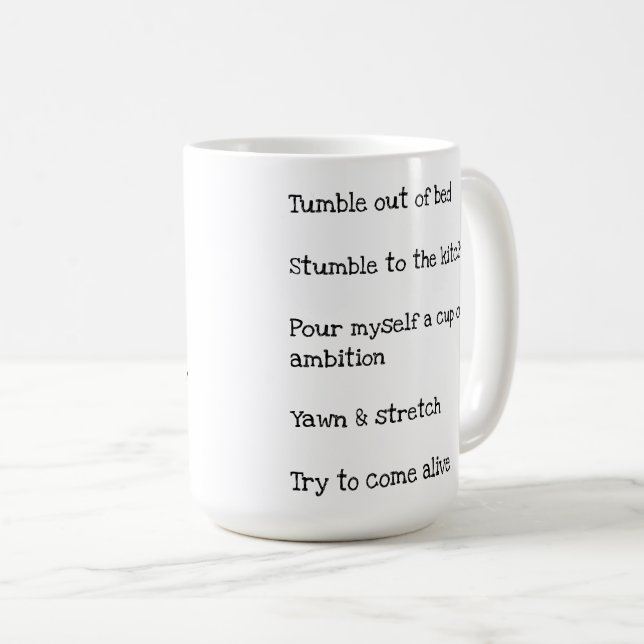Coupe de Mug de café d'ambition (liste) (Devant droit)