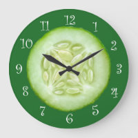 Coupe De Poussette Concombre Cuisine Mur Horloge