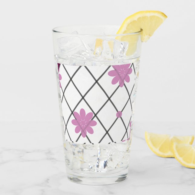 Coupe de verre floral joyeux et brillant (Dos glace)