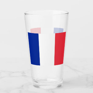 Coupe de verre patriotique avec drapeau de France