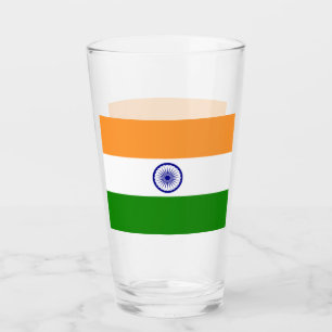 Coupe de verre patriotique avec drapeau de l'Inde