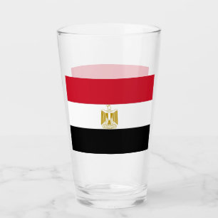 Coupe de verre patriotique avec drapeau d'Egypte