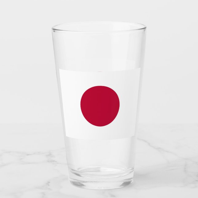 Coupe de verre patriotique avec drapeau du Japon (Devant)