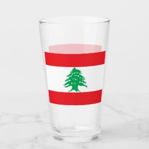 Coupe de verre patriotique avec drapeau du Liban