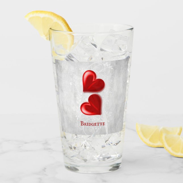 Coupe de verre personnalisée Red Heart (Devant glace)