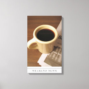 Coupe du café et journal sur toile