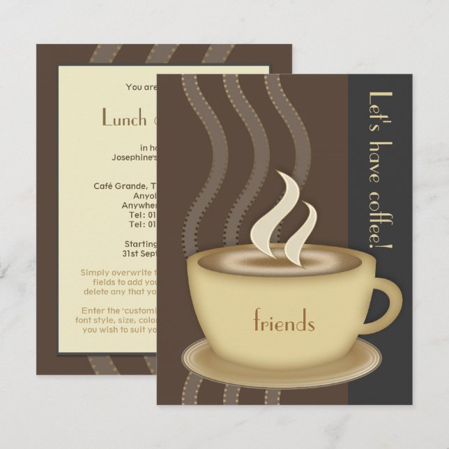 Coupe du Café Petite invitation personnalisée (Devant / Derrière)