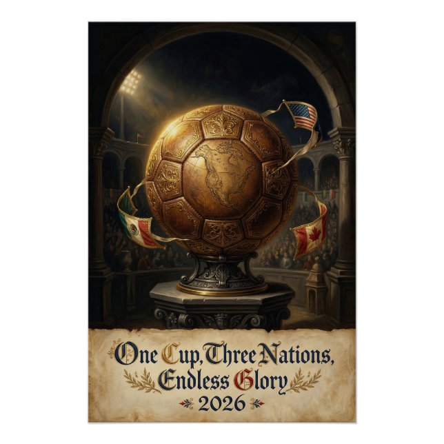 Coupe du Monde 2026 Renaissance Affiche de Footbal (Devant)