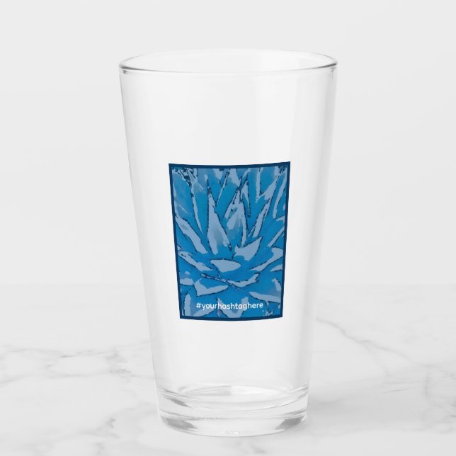 Coupe du Verre avec hashtag "Agave" bleu (Devant)