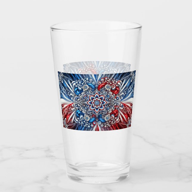 Coupe en verre aux couleurs françaises (Devant)