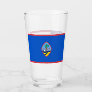 Coupe en verre patriotique avec drapeau de Guam