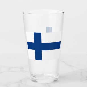 Coupe en verre patriotique avec drapeau de la Finl
