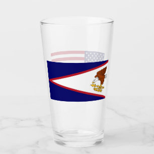 Coupe en verre patriotique avec drapeau des Samoa 
