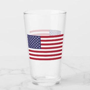 Coupe en verre patriotique avec drapeau des USA