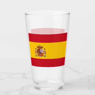Coupe en verre patriotique avec drapeau d'Espagne