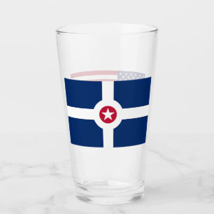 Coupe en verre patriotique avec drapeau d'Indianap