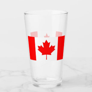 Coupe en verre patriotique avec drapeau du Canada