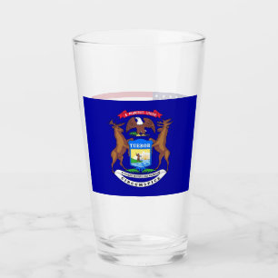 Coupe en verre patriotique avec drapeau du Michiga