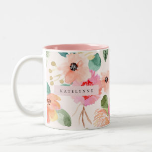 Coupe Floral Aquarelle de café Mug Porcelain Tea C