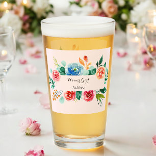 Coupe Floral Rose Flower Mariage en verre