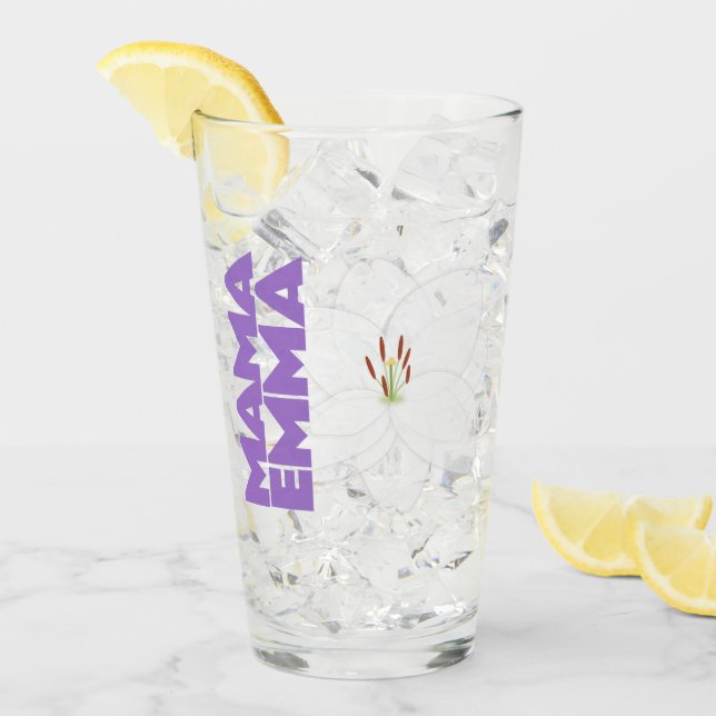 Coupe Florale Personnalisée en Verre avec Design L (Devant glace)