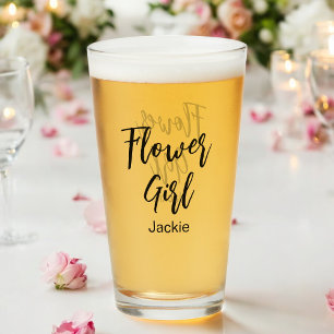 Coupe Flower Girl Mariage noir blanc en verre
