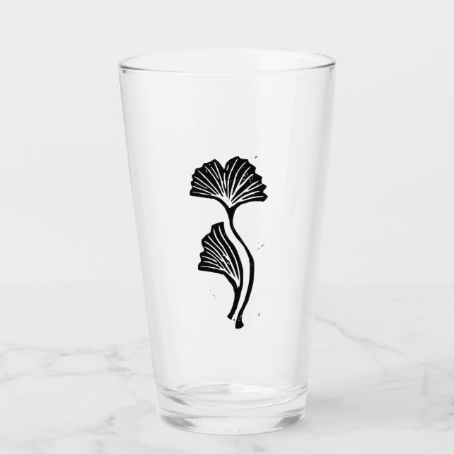 Coupe Gingko Leaf Lino en verre imprimé (Devant)