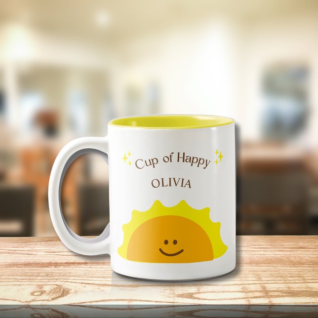 Coupe Happy Sunshine Modern Cute Motivational Mug (Créateur téléchargé)