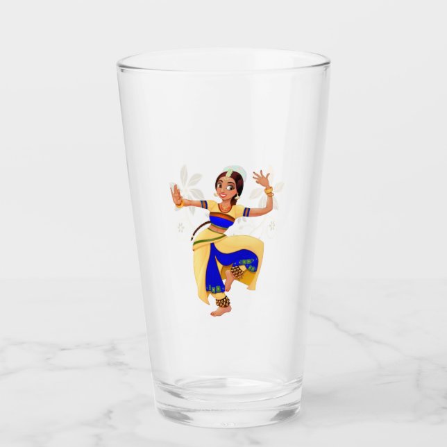 Coupe indienne de danse en verre (Devant)