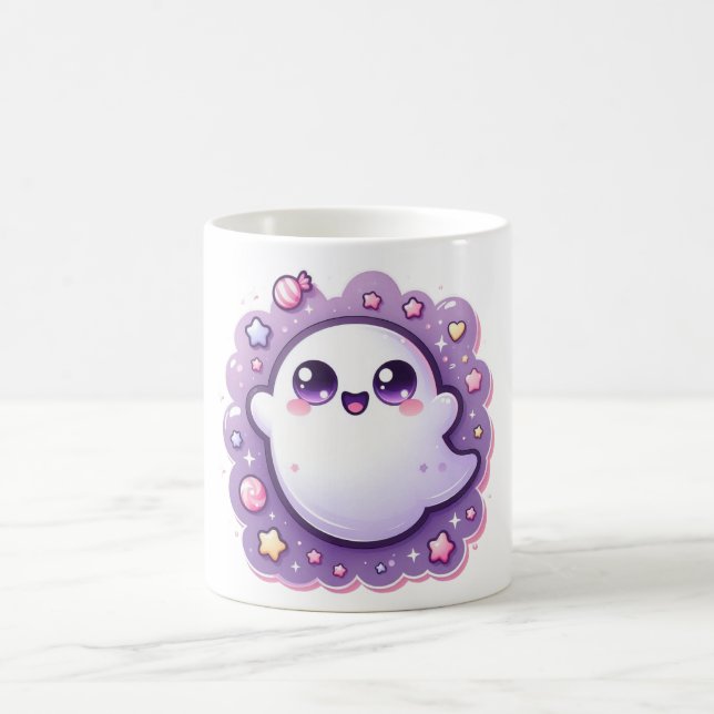 Coupe Kawaii Ghost Mug Cute Pastel Halloween Coffw (Centre)