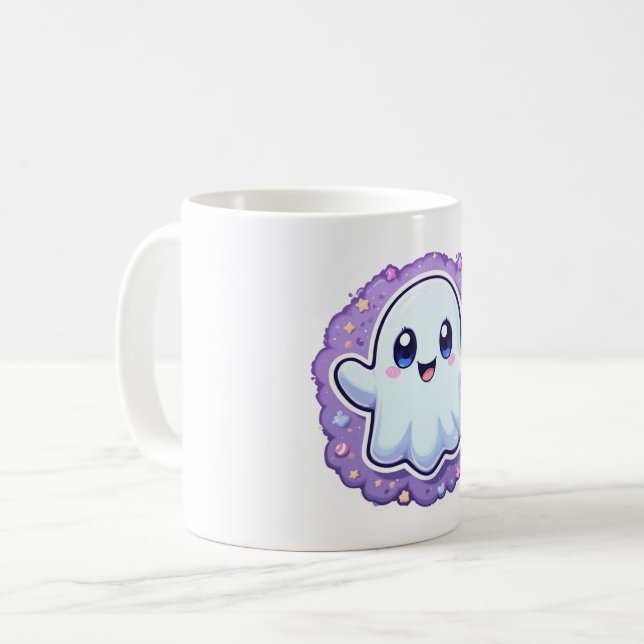 Coupe Kawaii Ghost Mug Cute Pastel Halloween Coffw (Devant gauche)