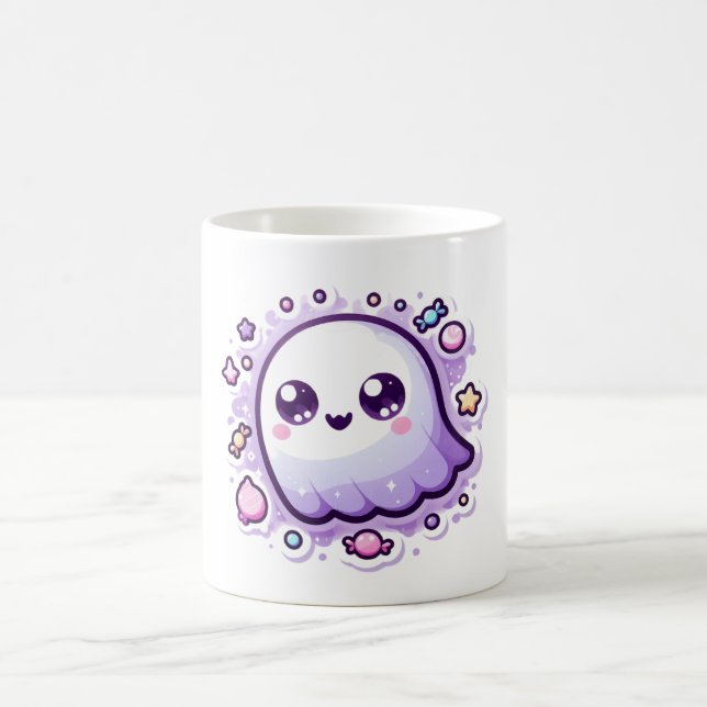 Coupe Kawaii Ghost Mug Cute Pastel Halloween Coffw (Centre)