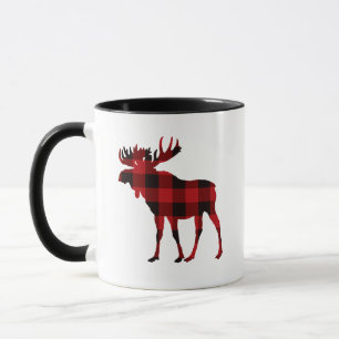 Coupe Plaid Moose Coffee Mug Red Buffalo