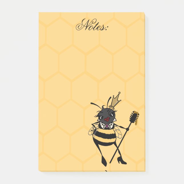 COUPE QUEEN BEE HONEYCOMB MOTIF POST-IT NOTEPAD (Devant)