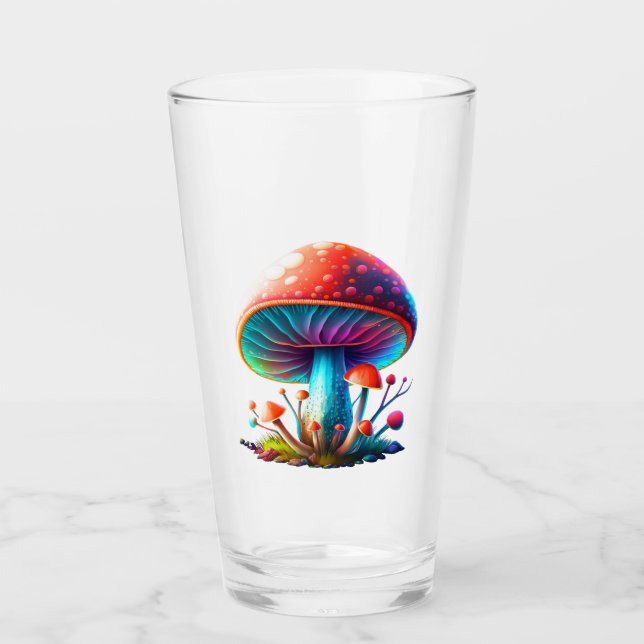 Coupe Rainbow Amanita Muscaria en verre (Devant)