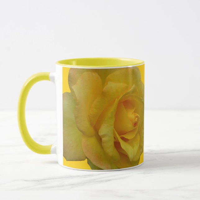 Coupe rose Fleurs Mug Café Coupe Yellow Roses (Gauche)