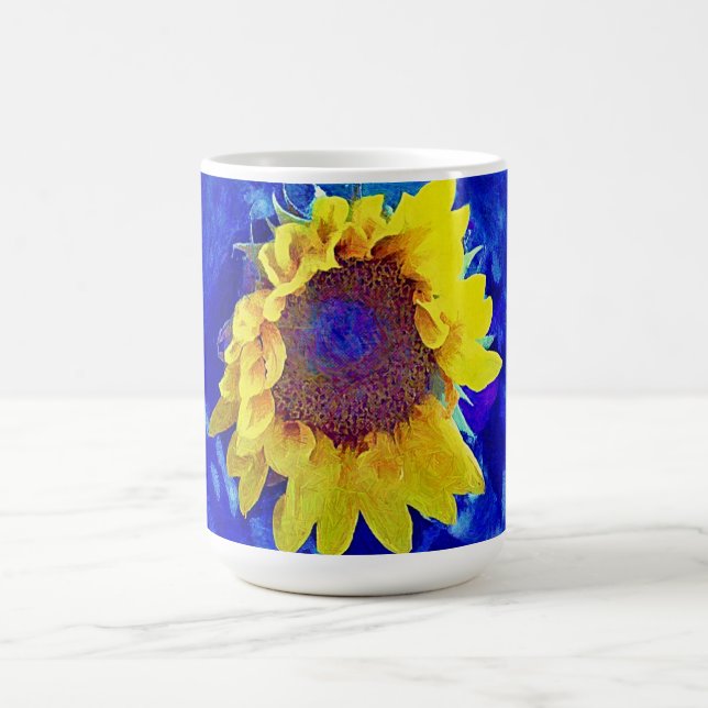 Coupe Sunflower Blue Yellow Art Mug Coffee (Centre)