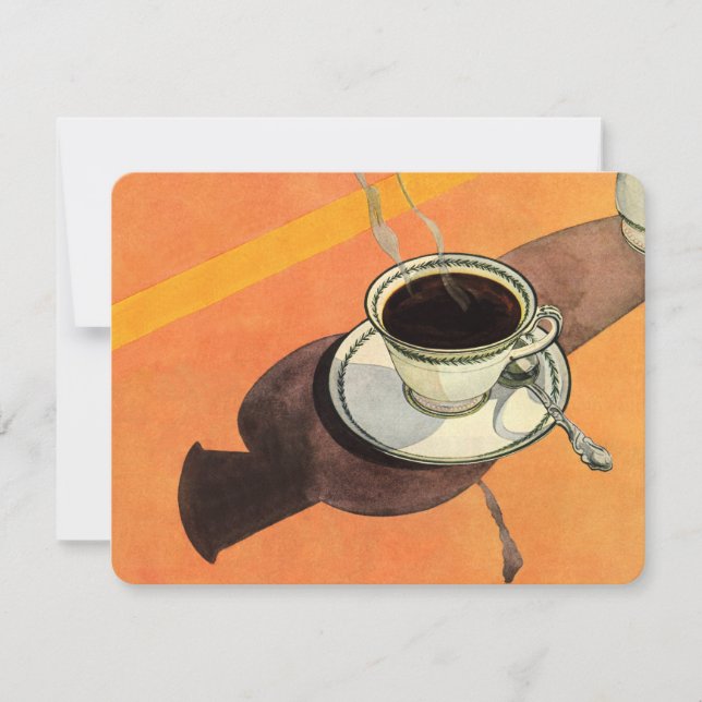 Coupe vintage de café, soucoupe, cuillère, dîner r (Devant)