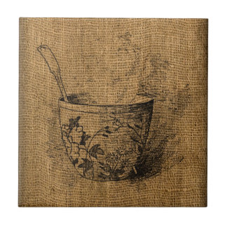 Coupe vintage de carreaux de thé