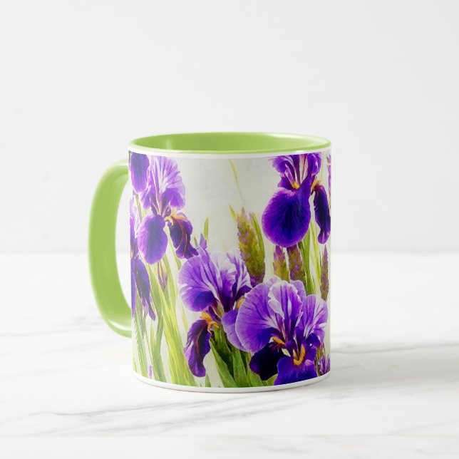 Coupe violette Iris Flower Art Mug (Devant gauche)
