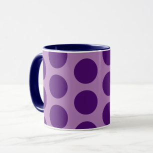 Coupe violette Polka Dot Amusante Art Mug