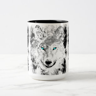 Coupe Wolf Head Coffee   Gray Wolf Dessin Mug